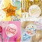 Wrapables Bobo Balloon Stickers, DIY Balloon Decoration Decals for Birthday Parties, Wedding Anniversaries, Celebrations (Set of 10), Happy Birthday